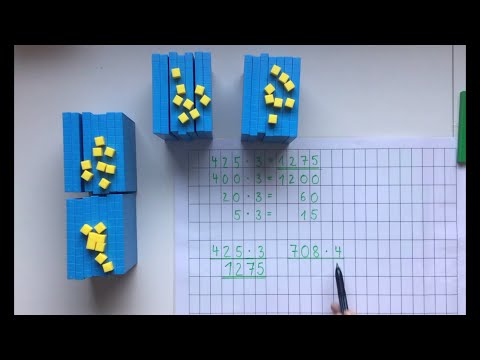 Einführung schriftliche Multiplikation, mit Rechenmaterial des Dezimalsystems