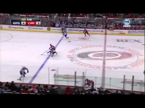 Blake Wheeler 2nd goal 4-3 Feb 21 2013 Winnipeg Jets vs Carolina Hurricanes NHL Hockey