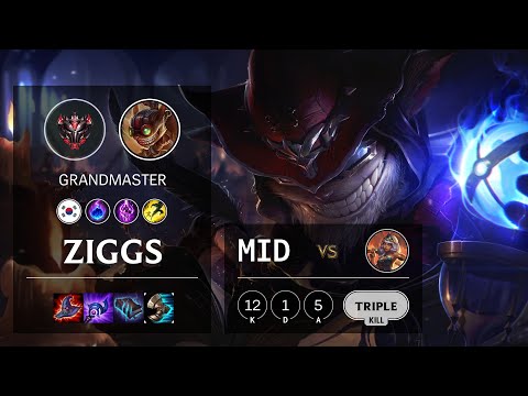Ziggs Mid vs Qiyana - KR Grandmaster Patch 10.19