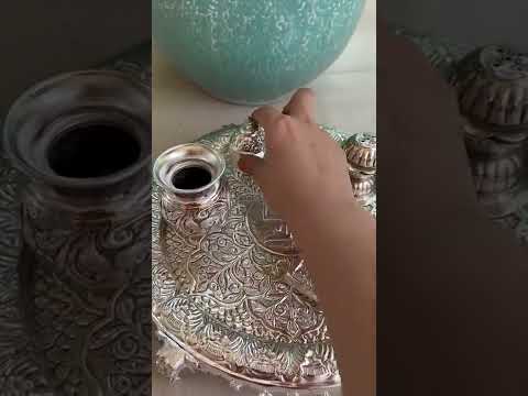 Pure German Silver Pooja Thali video by Shree Antiques & Handicrafts