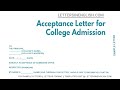 Acceptance Letter For College Admission - Letter to Administration for Acceptance of Admission