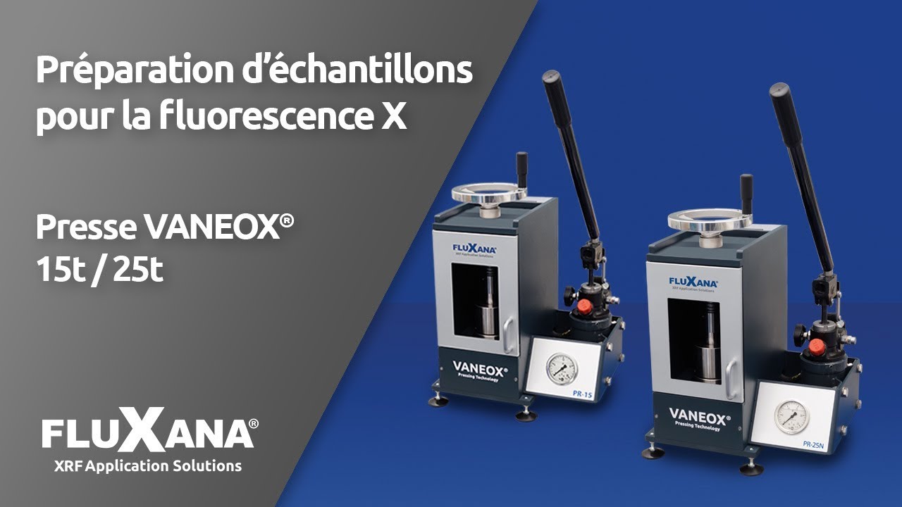 FLUXANA Presse VANEOX 15/25t pour l’analyse par fluorescence X (XRF)