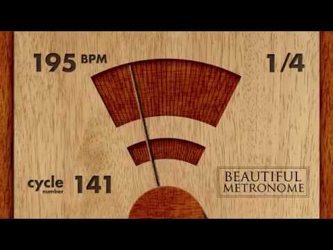 195 BPM 1/4 Wood Metronome HD