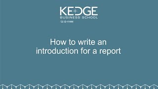 How to write an introduction for a report (5 of 10)