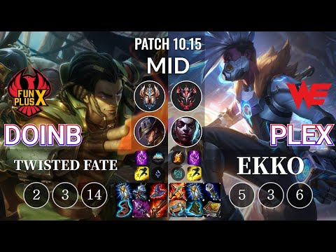 FPX Doinb Twisted Fate vs WE Plex Ekko Mid - KR Patch 10.15