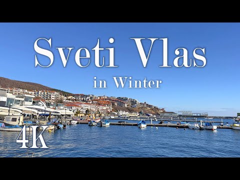SVETI VLAS, Bulgaria 🇧🇬 4K 60fps Walking Tour | Hotels in winter #4k #svetivlas #bulgaria