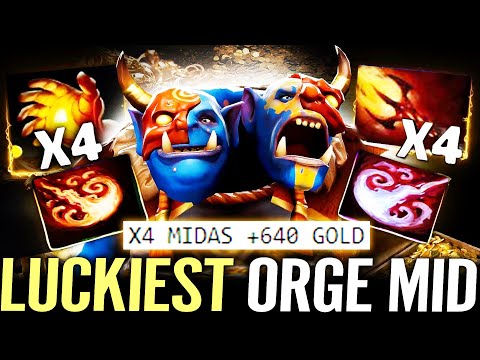 🔥 Luckiest Ogre Magi MID vs Invoker — 4x MIDAS 4x STUN + DAGON WTF Broken Hero Dota 2 Pro