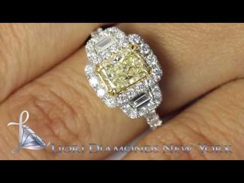 FD-SOLD-030 - 3.03 CT. Fancy Yellow Radiant Cut Diamond Engagement Ring 14K Gold Vintage Style