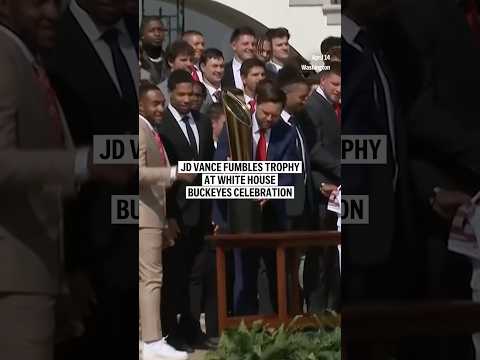 JD Vance fumbles trophy at White House Buckeyes celebration