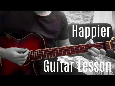 Happier - Marshmello feat. Bastille | Guitar Lesson (Tutorial) | Easy How To Play (Chords)
