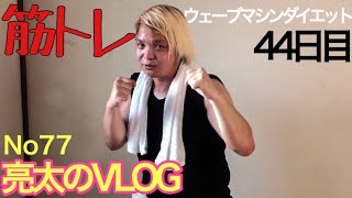 [亮太のVLOG] 筋トレを導入してプロレスラー体型を目指せ！ウェーブマシンダイエット44日目レポート[No77]