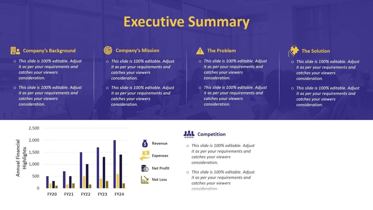 Executive Summary PowerPoint Slide | Kridha Graphics