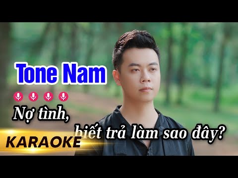 KARAOKE NỢ TÌNH RUMBA TONE NAM - ĐÌNH DŨNG | BEAT GỐC