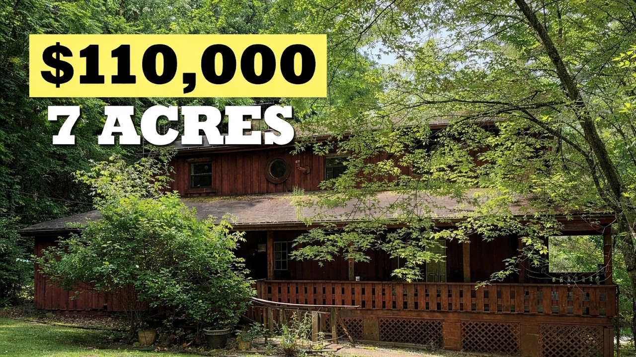 Country Home with Wraparound Porch on 7 Acres. $110,000