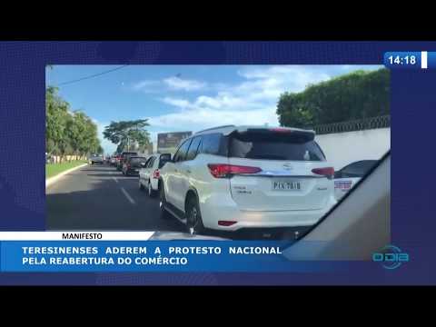 O DIA NEWS 20 04 20  Teresinenses aderem a protesto nacional pela reabertura do comeÌrcio