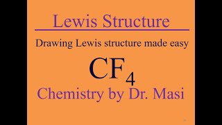 How to Draw Lewis Structure for CF4 tetrafluorocarbon