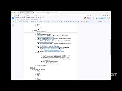 CNCF Serverless WG - 2025-01-16