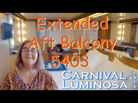 Carnival Luminosa Extended Aft Balcony Tour - This is a very roomy, premium balcony with Wake Views!