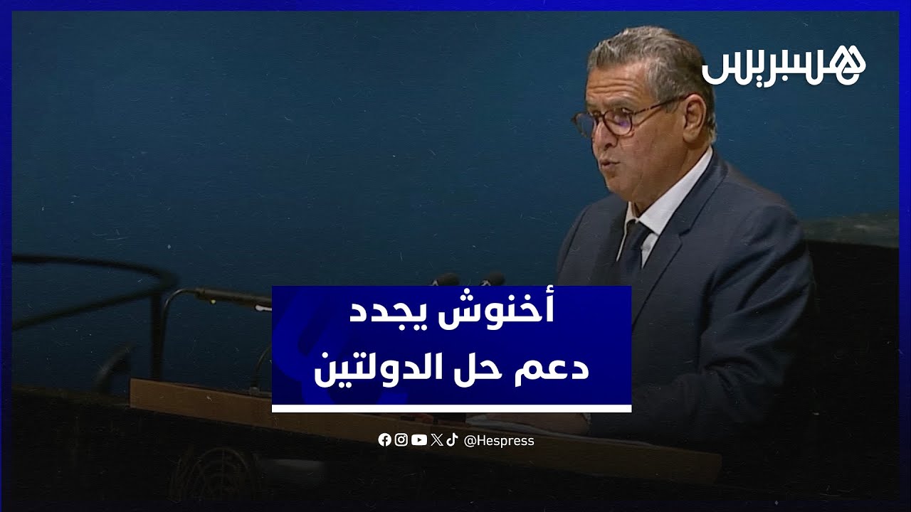 ‏القضية الفلسطينية.. أخنوش يجدد بنيويورك تأكيد دعم الممكلة لحل الدولتين thumbnail