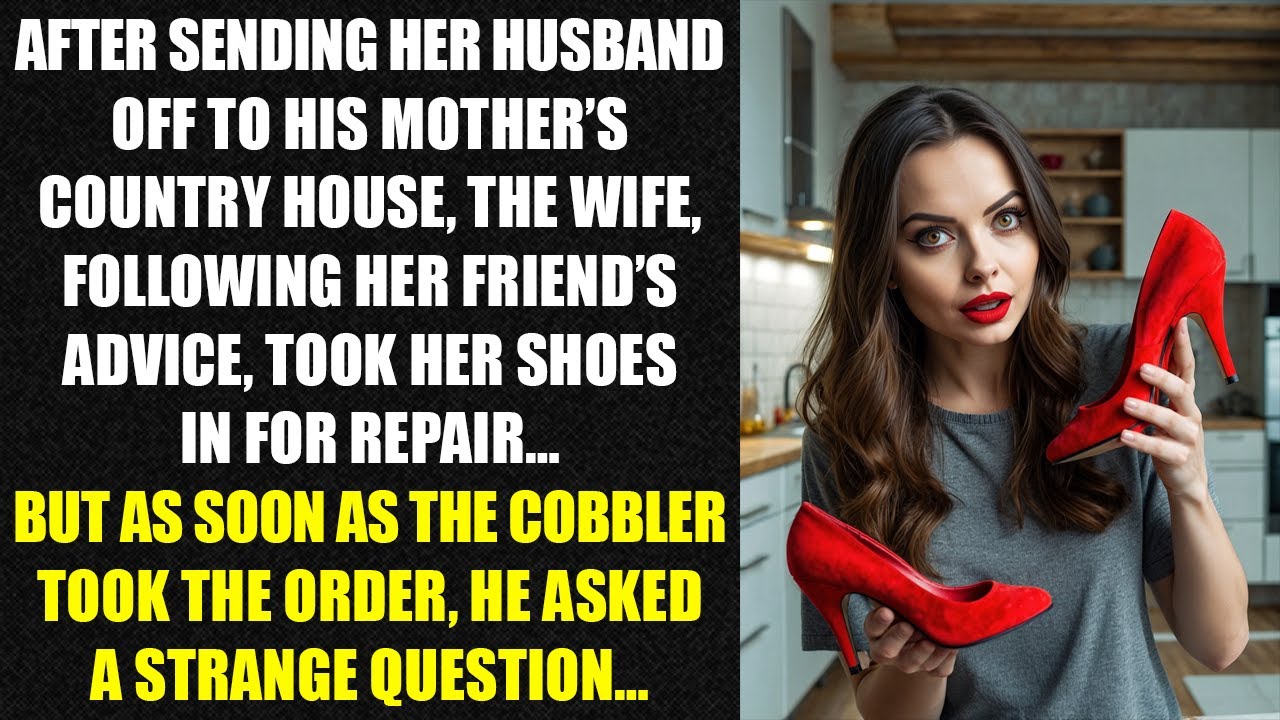 After sending her husband off to his mother’s country house, took her shoes in for repair…