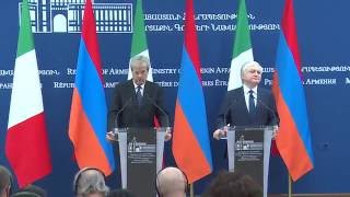 Remarks and answers of Edward Nalbandian during the joint press conference with Paolo Gentiloni, Minister of Foreign Affairs of Italy