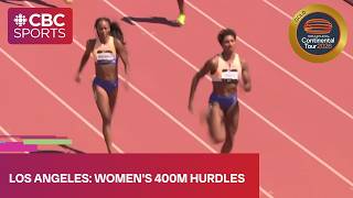 Meet record in women's 400m hurdles race at Continental Tour stop in Los Angeles | #CBCSports