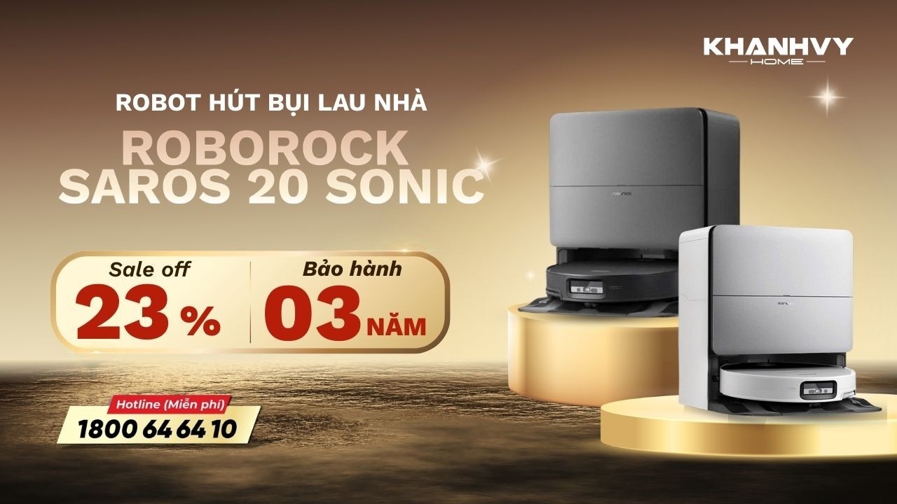 Robot hút bụi lau nhà Roborock Saros 20 Sonic
