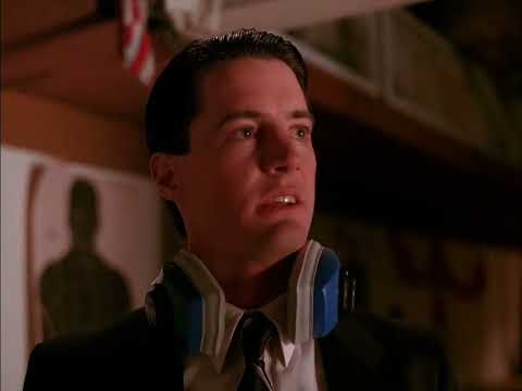 Twin Peaks, Agent Cooper makes a shooting training for Deputy Andy