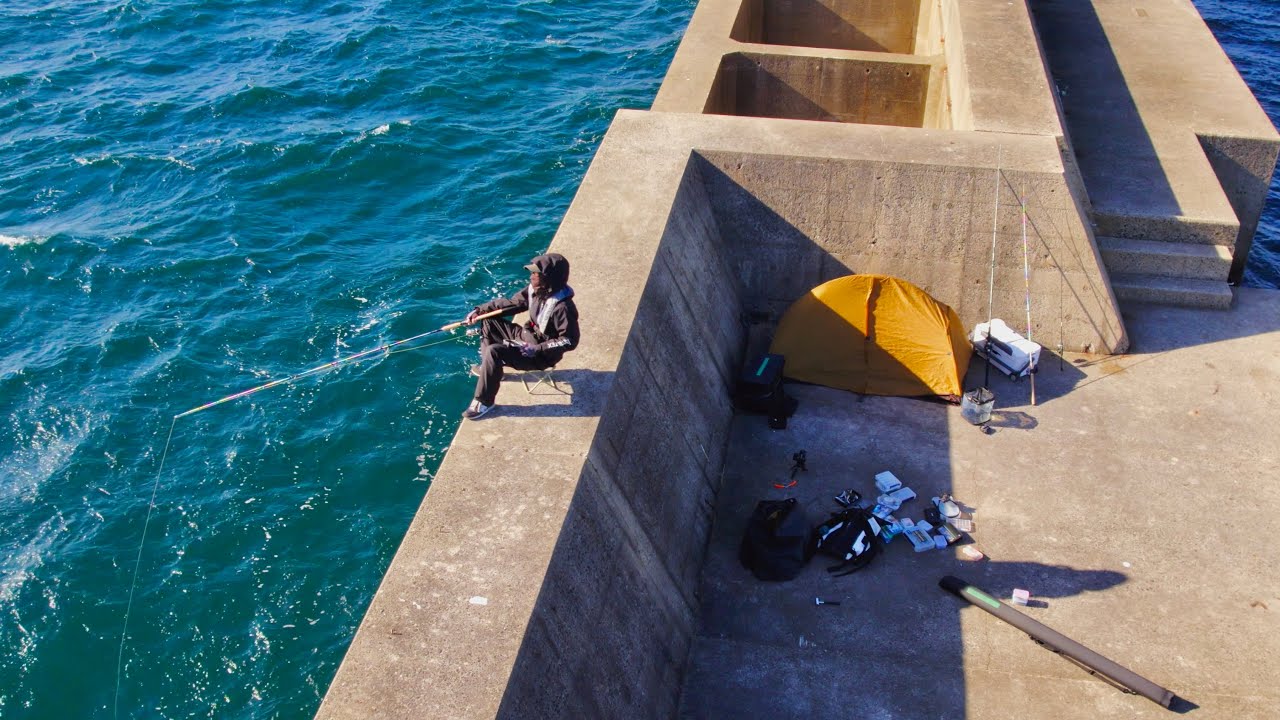 【釣り三昧】離島の1級堤防で24時間。極上の釣りキャンプ。