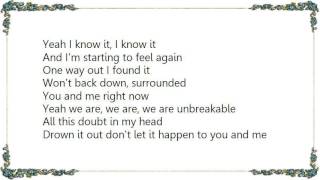 Hedley - We Are Unbreakable Lyrics