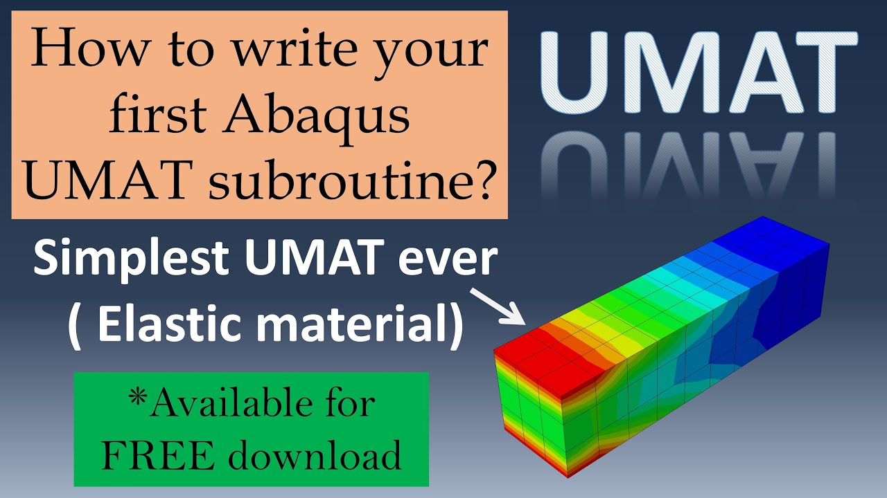 UMAT Tutorial in Abaqus | Write Your FIRST User Material Subroutine (Beginner Friendly)