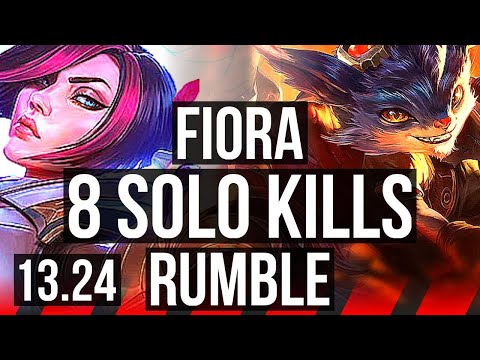FIORA vs RUMBLE (TOP) | 9/0/1, 8 solo kills, Legendary, 300+ games | KR Master | 13.24
