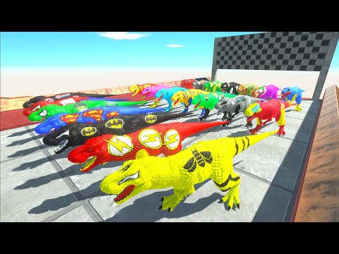 Jurassic World Evolution Speed Race Championship T-rex Superhero Vs Spinosaurus Marvel