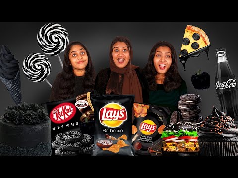 EATING ONLY BLACK COLOUR FOOD FOR 24 HOURS 🖤 CHALLENGE | PULLOTHI