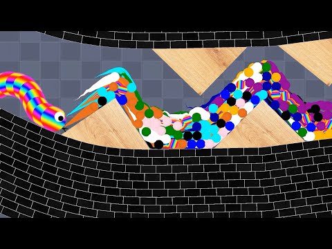 Escape from the Snake - Marble Race in Algodoo