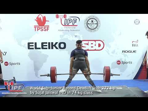 World Sub-Junior Record Deadlift with 272 kg by Sujal Jaiswal IND in 74 kg class