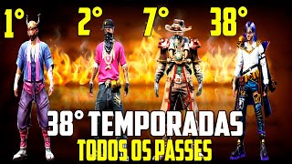 TODOS OS PASSES DE ELITE DO FREE FIRE (S1-S38)