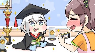 【手描き】ロリ化した白上フブキにデレデレな夏色まつりママ【こまいぬ/切り抜き/hololive】