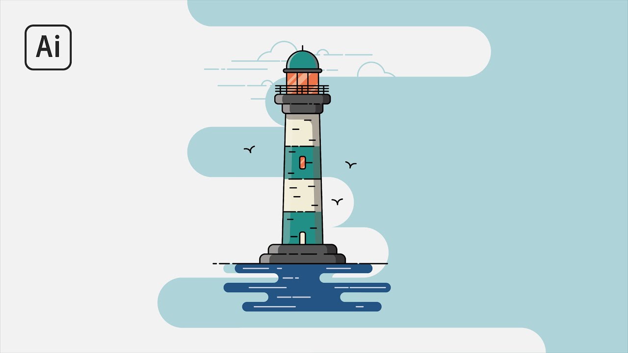 Adobe Illustrator Process Creating a Lighthouse