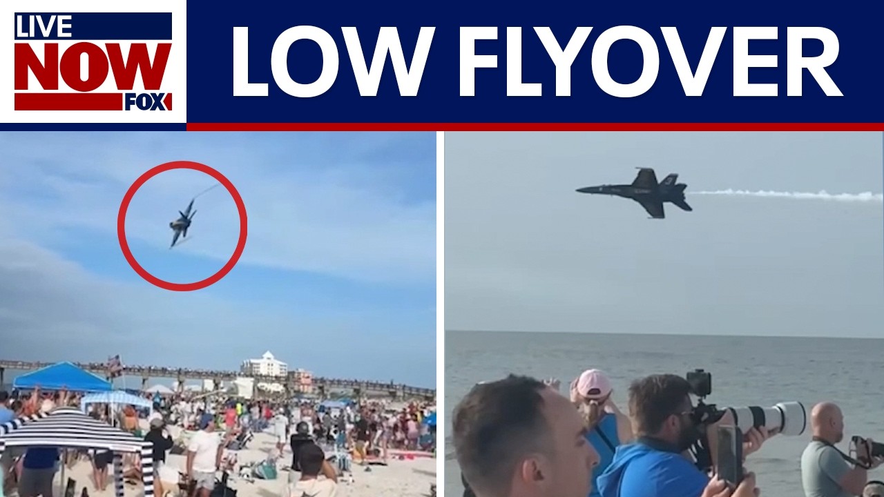 Blue Angels perform low flyover on Florida beach, Hegseth says stunts will continue
