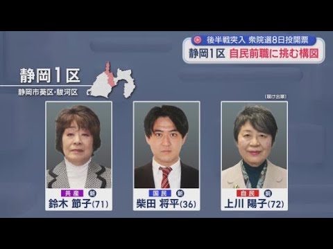 YouTube Video 【静岡１区】大臣経験者の自民党前職に国民民主と共産の新人が挑む