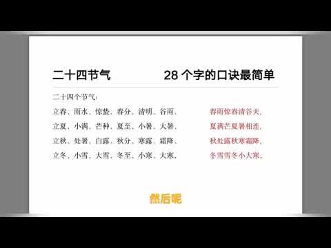 12節氣口訣