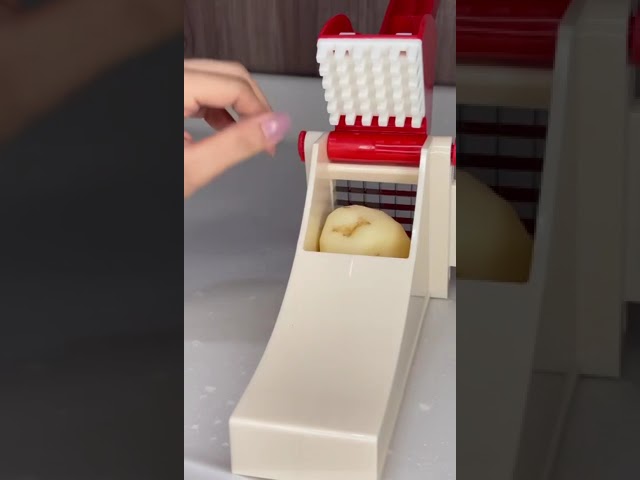 قطاعة بطاطس يدوية اصابع لتحضير البطاطس المقلي بشفرات ستيل حادة مقاومة للصدأ ومقبض كبس مريح للتقطيع