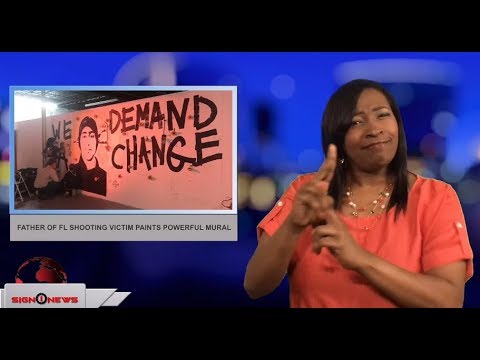 Father of FL shooting victim paints powerful mural (ASL - 3.12.18)