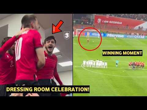 Kvaratskhelia and Georgian fans crazy celebration after beating Greece & Qualified for Euro!