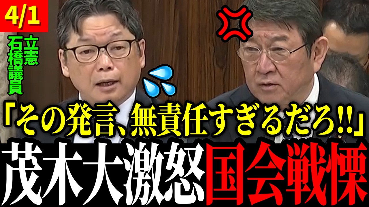 【4/1 茂木無双】立憲 石橋議員の発言に茂木がブチギレ論破【茂木敏光 / 高市早苗】