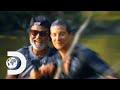 Bear Grylls And RajiniKanth Cross Crocodile Infested Waters Into The Wild With Bear Grylls