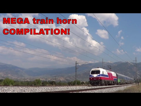 MEGA Greek trains horn compilation
