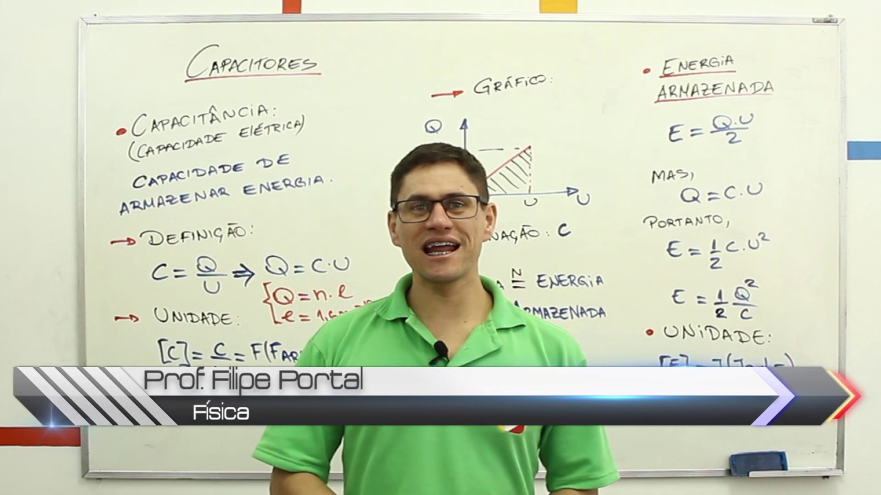 Física - Capacitores - definição de Capacitância e Energia Armazenada