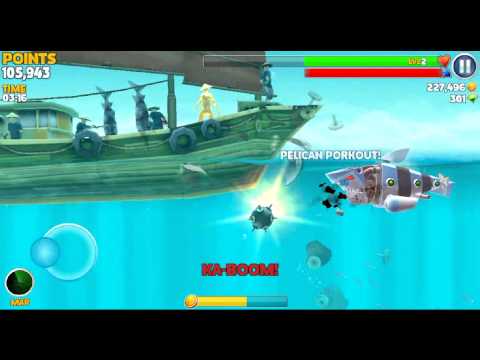 Hungry Shark Evolution Robo Shark Gameplay#4 killing EVIL SANTA, GOLDEN MEGALODON